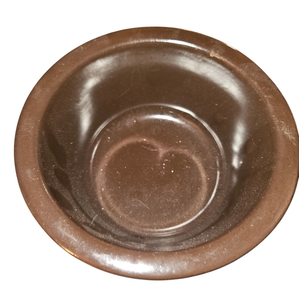 Franciscan Interpace Earthenware Bowl Brown Green Banded Vintage MCM USA 5.25in - Picture 3 of 7